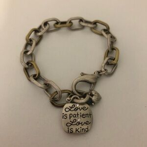Brighton Art & Soul Love is Patient Love is Kind Two-Tone Chain Bracelet